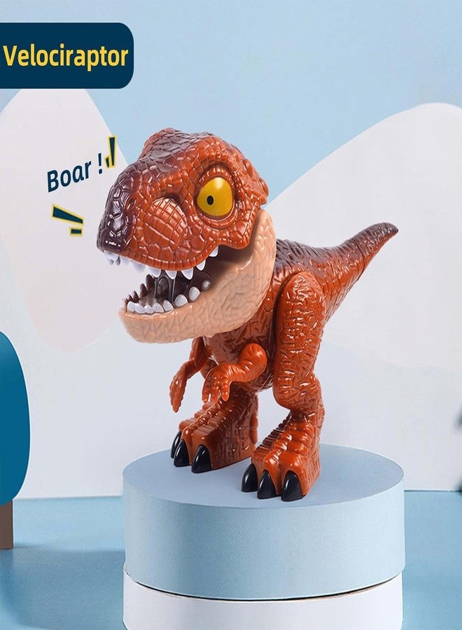 KolorFish 5 in 1 Stationery Set,Dinosaur-Themed Stationery Funny Toy for Kids,Student Storage Eraser Ruler Pencil Sharpener Staple for Boys and Girls (Orange) - Image 3
